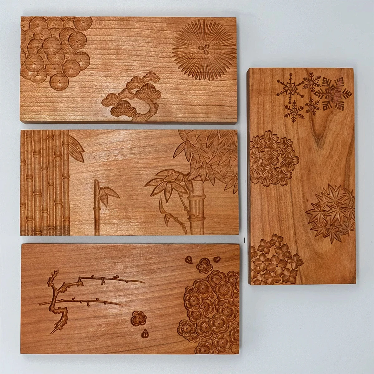 JapaneseWagashiTeaFruitDIYWoodenToolsCherryBlossomMapleLeaf
