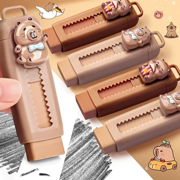 Cancelleria Kawaii Cancelleria estetica Forniture per ufficio Articoli scolastici Regalo per bambini Gomma Gomma carina Capibara Gomma carina e divertente