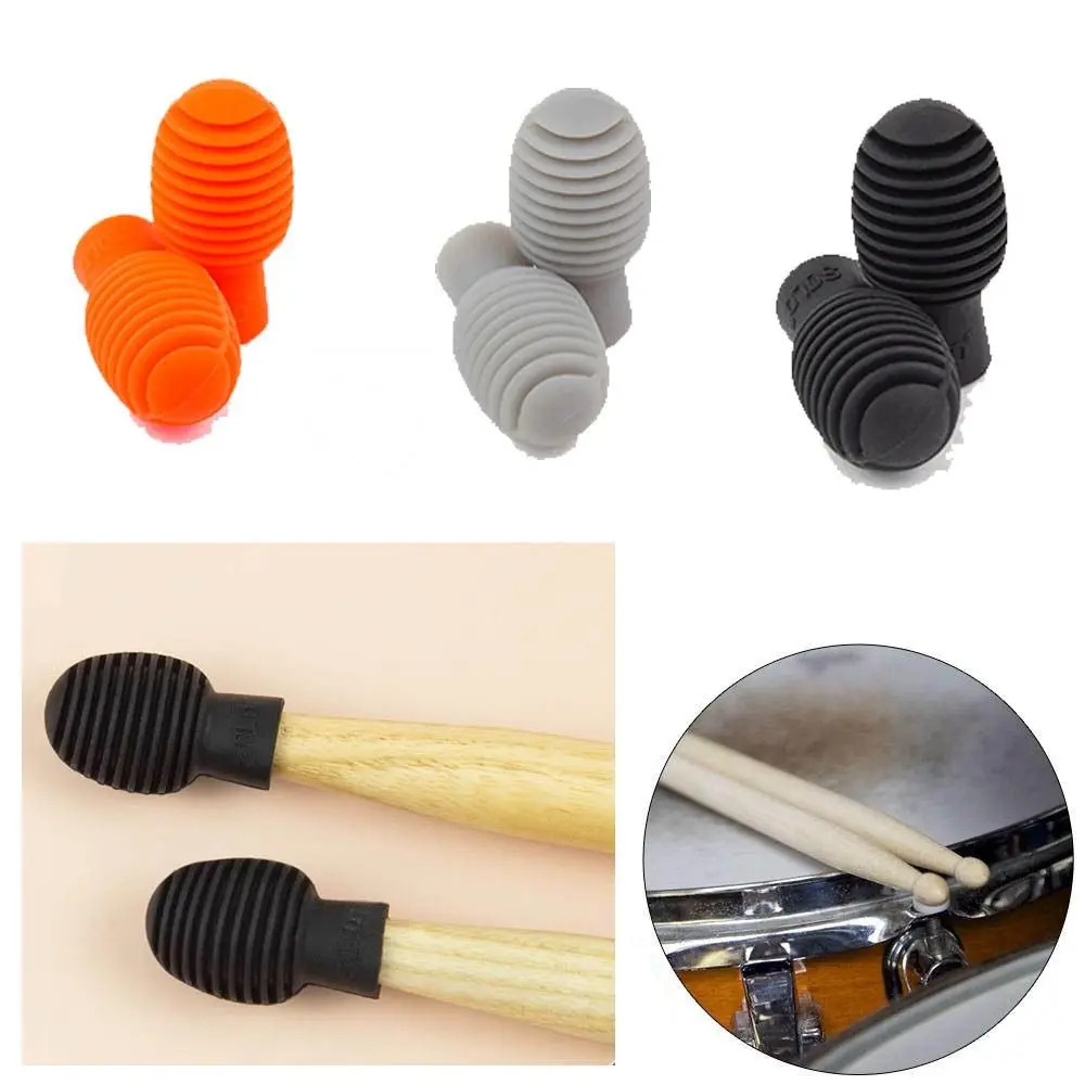 2Pcs Silicone Drumstick Practice Tips Silent Mute Percussion Accessories Tips Damper Drumstick Mute Damper