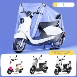 Motorcycle Protective Transparent All - Weather Thickened Cover for Outdoor Waterproof Protection (L)