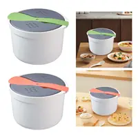 Cuiseur à vapeur à pression pour micro-ondes, ustensiles de cuisine avec passoire, cuiseur à riz pour quinoa, pomme de terre et riz, 2L 6