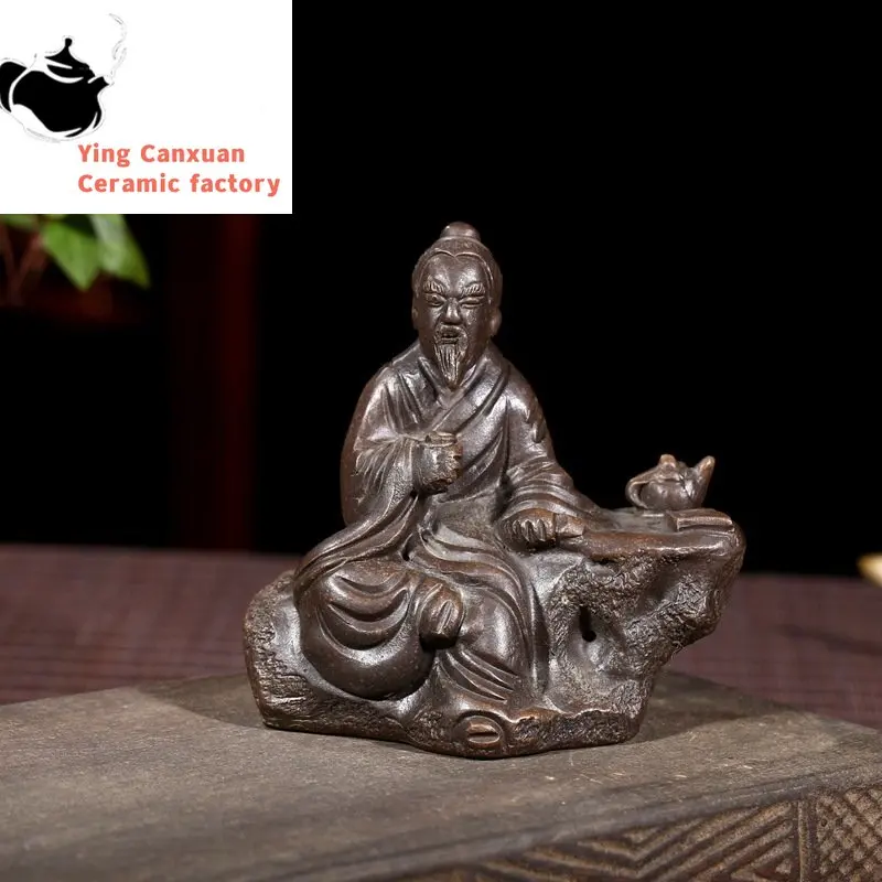 

Китайский чайный столик, скульптура ручной работы, украшение из исинской фиолетовой глины, чайные украшения для домашних животных, чайный декор, ремесла, подарки на заказ