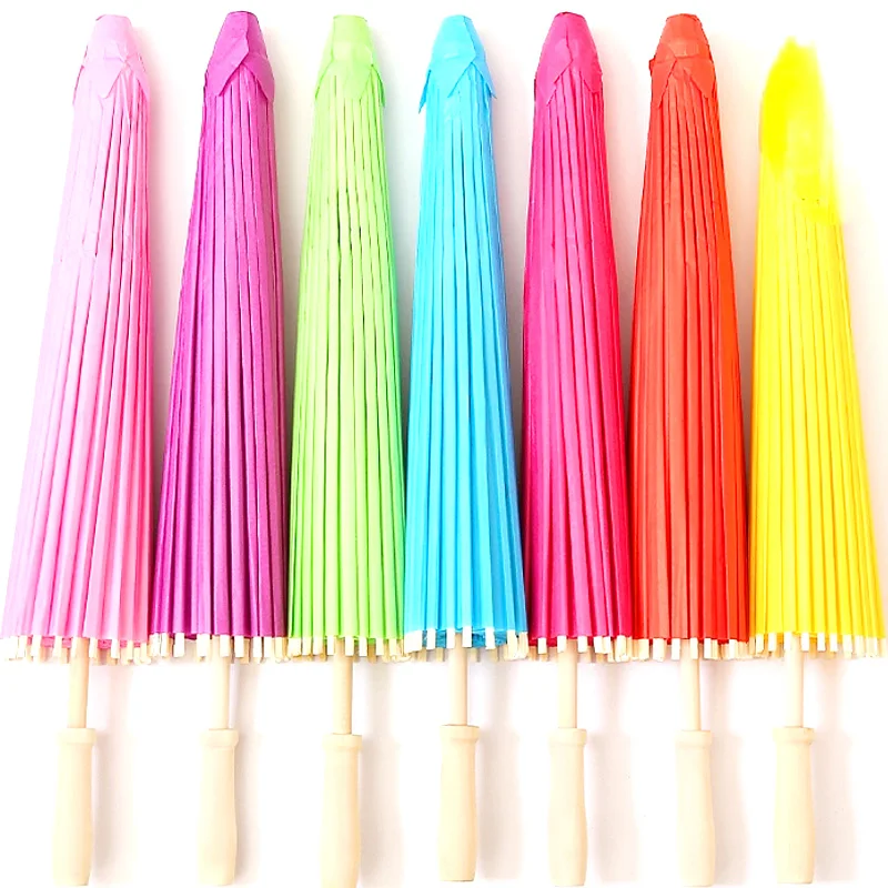 20//30/40cm Wedding Party Favor Paper Parasol Bamboo Umbrella Colorful Oil-paper Umbrella Bridal Shower Photo Prop Crafts Decor
