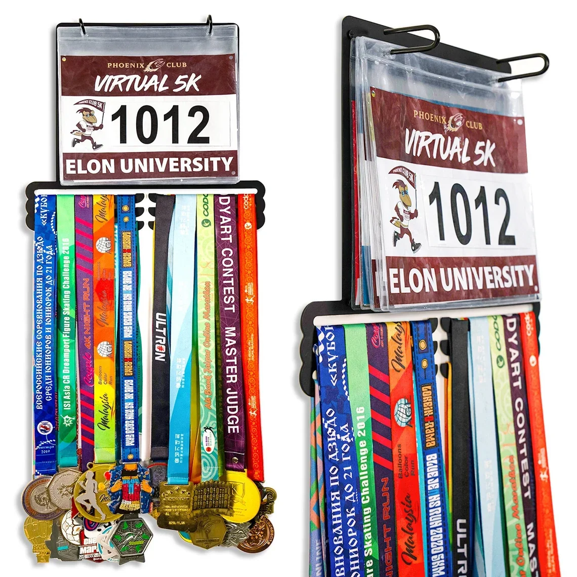 Acrylic Display Stand Medal Hanger Display for Runner Race Bib 3 Rows