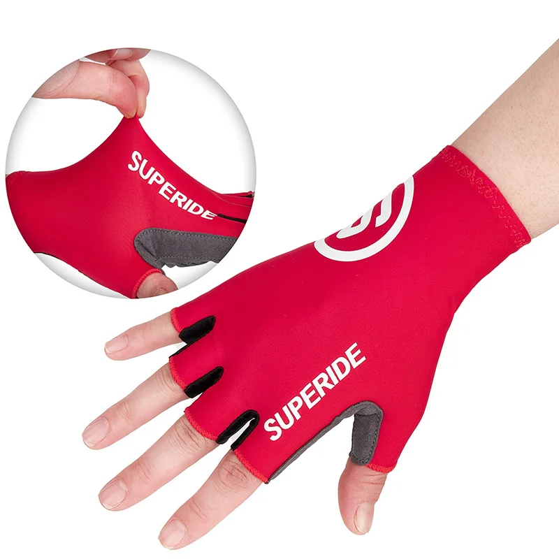 SUPERIDE Men Women Half Finger Riding Cycling Gloves Sports Anti-sweat Road Bike Gloves Padded Shockproof MTB Bicycle Gloves 4