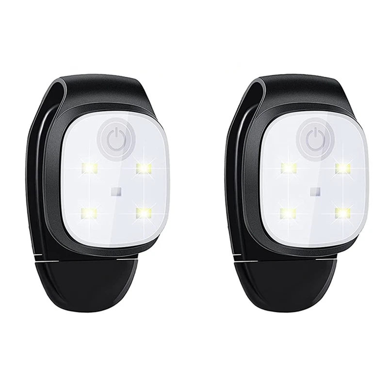 

2 Pcs Outdoor Night Clip On Running Lights Reflective USB Rechargeable LED Light Running Gear Light Running Accessories