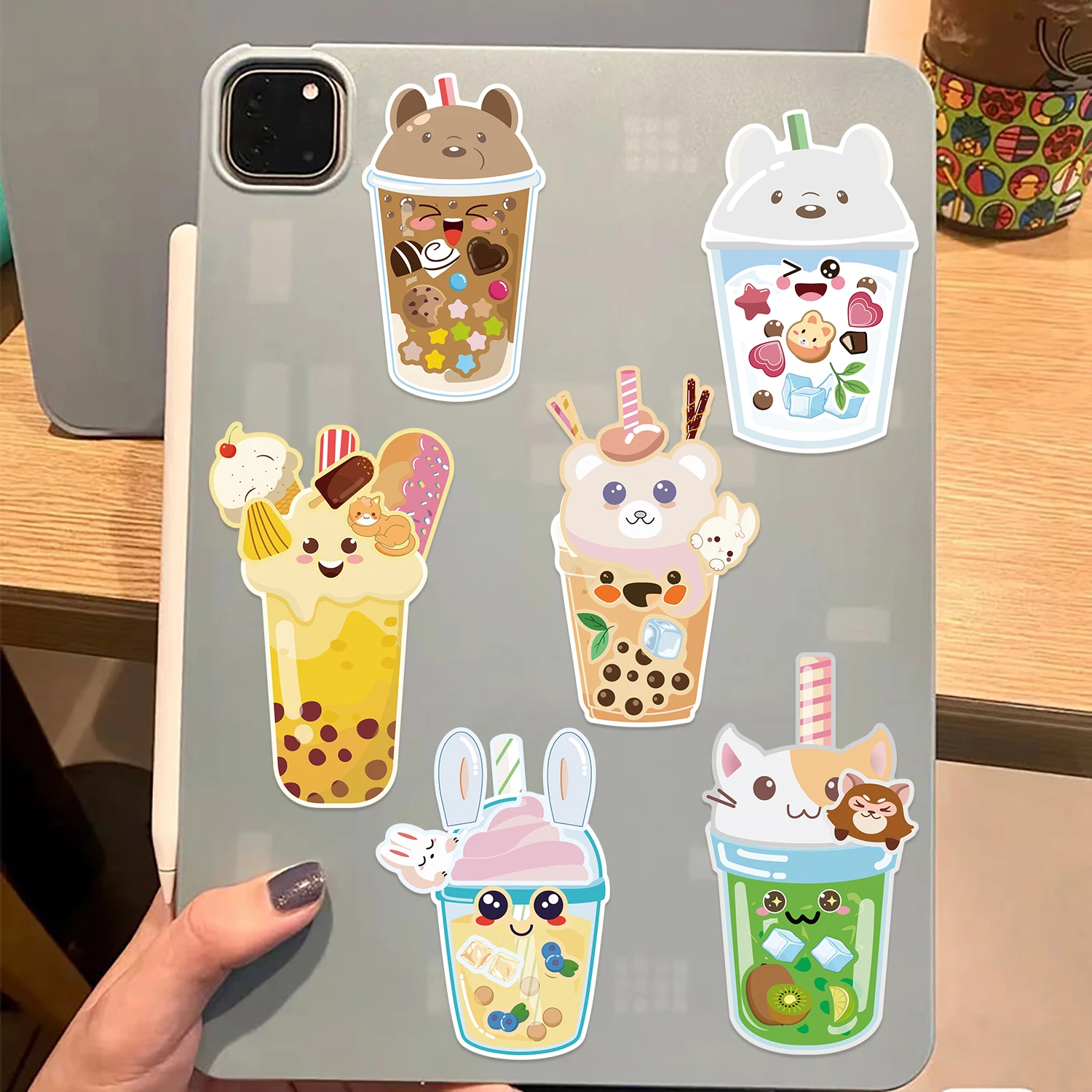 8/16/24 Blatt Bubble Tea Obsttee Puzzle Aufkleber Selbstklebende Vinly Aufkleber für Klassenzimmer Scrapbooking Geburtstag Party Dekor – Detail 5
