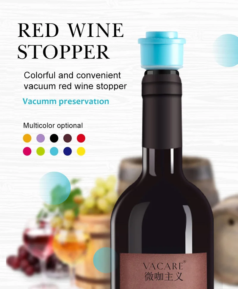 Description Picture 2 of itemLeak-proof Wine Bottle Stoppers, Wine Cork, Freshness Locking Drink Caps, Time Indicate, Vacuum, 1Pc