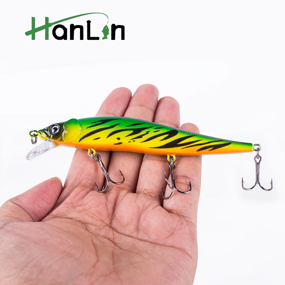 Hanlin 12 cm 13,5 g Bleistiftköder, lebensechte künstliche Swimbaits, schwimmender Hartplastikkörper, Minnow-Angelköder für Hechtbarsch-Gerät