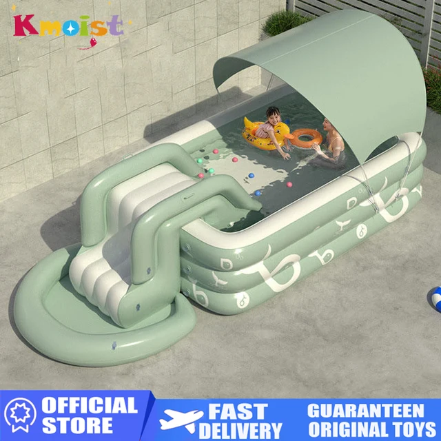 Piscine gonflable avec toboggan aquatique pour jardin, fête en plein air, piscine pliable pour enfants, adultes et familles, piscines extérieures en PVC 1