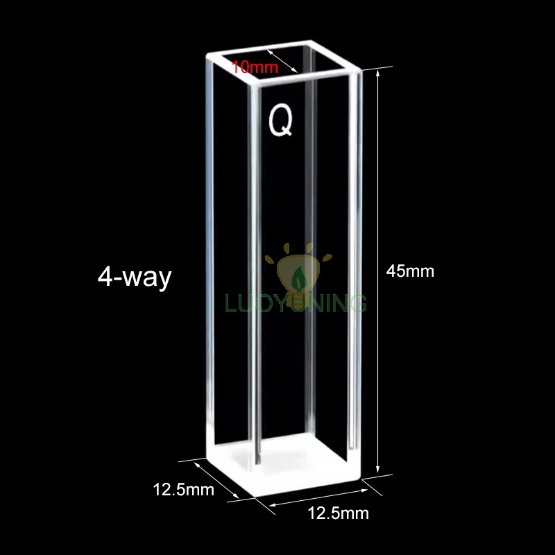 2pcs 10mm 3.5ml Quartz Cuvette Acid&Alkali Resistant Fluorescent Sample Cell For UV Visible Light Spectrometers Fluorometers