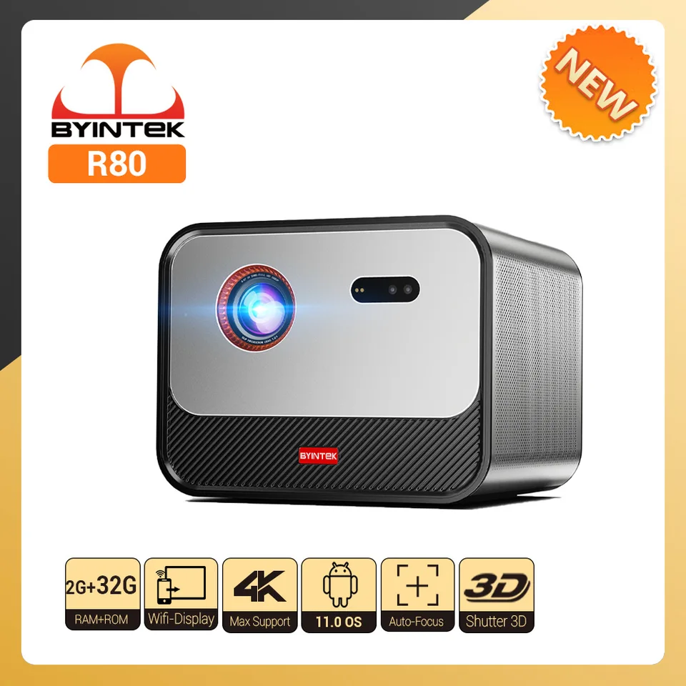 BYINTEK R19 Mini DLP Proyector 3D, Proyector LED WiFi Inteligente