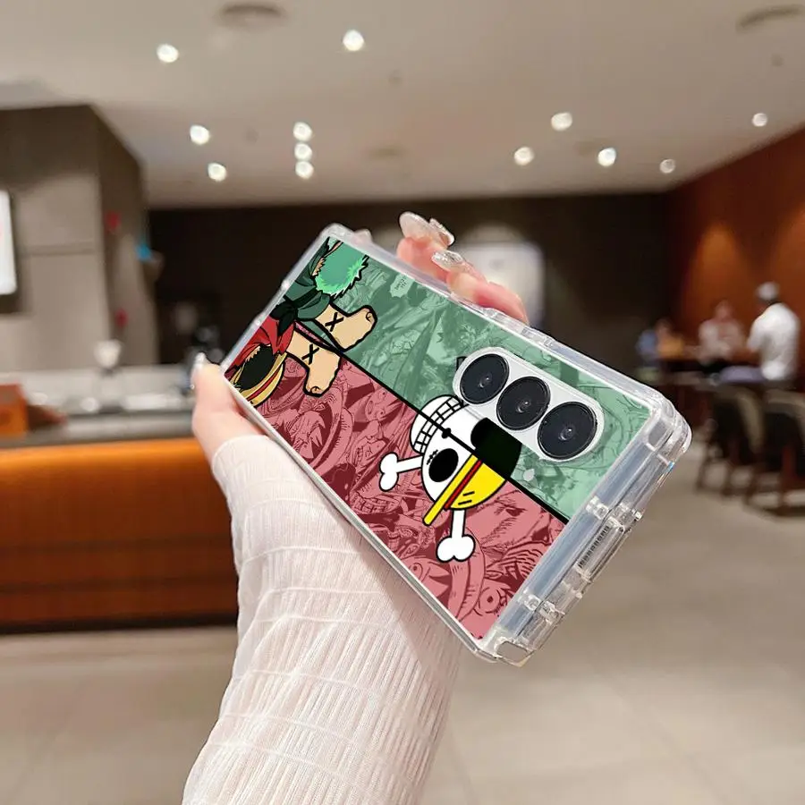 Transparent Soft Phone Cover with Anime O-One Pieces Design