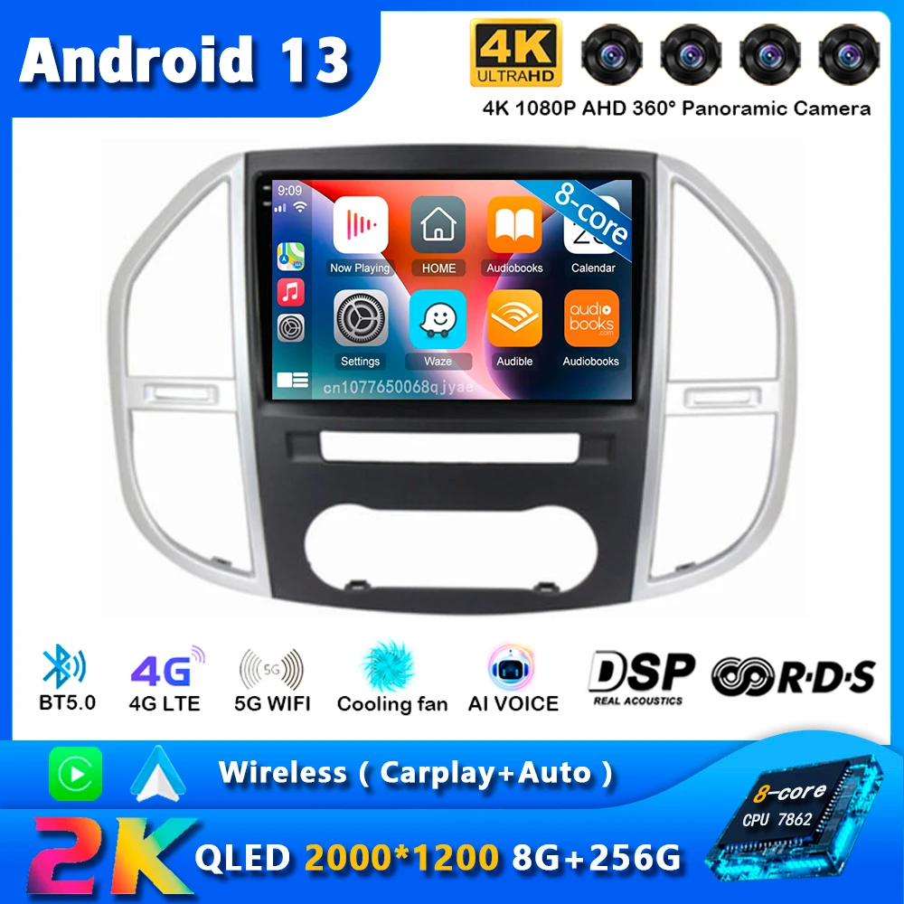 

Android 13 Carplay Car Radio For Mercedes Benz Vito 3 W447 2014 2015 - 2020 Navigation GPS Multimedia Player WiFi+4G Auto stereo