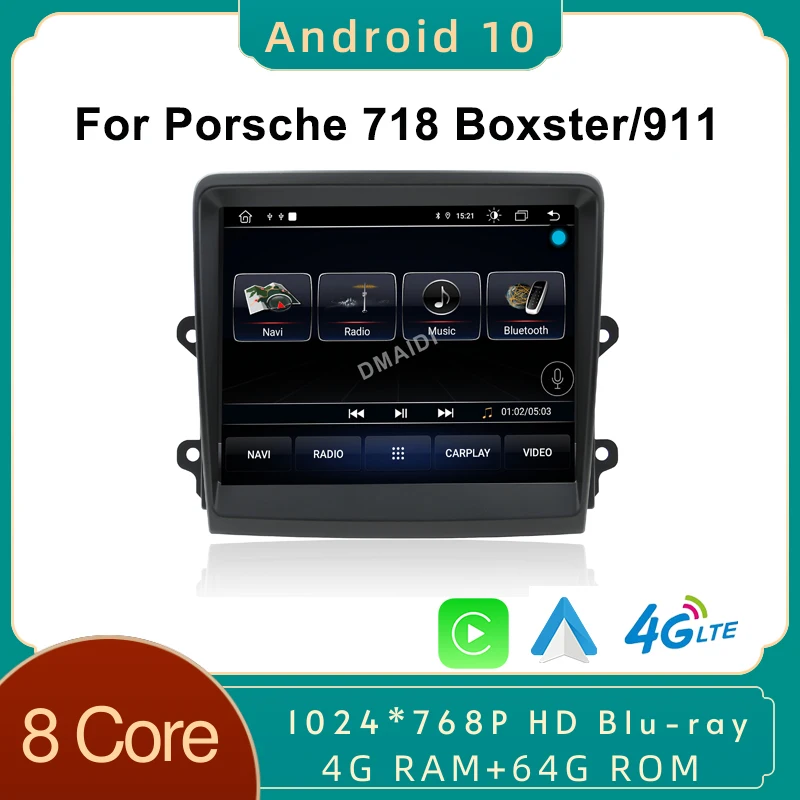 

Автомагнитола Android 10 8Core 4 + 64 Гб GPS мультимедийный плеер для Porsche718 Boxster 911 2012-2021 с IPS HD экраном DSP 4G Carplay
