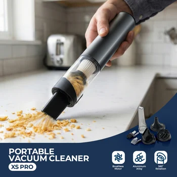 ROUNY Handheld Mini Cordless Vacuum Cleaner, 2-Speed Brushless Suction & Blower, 70W, Type-C Charge, for Car/Home/Keyboard 1