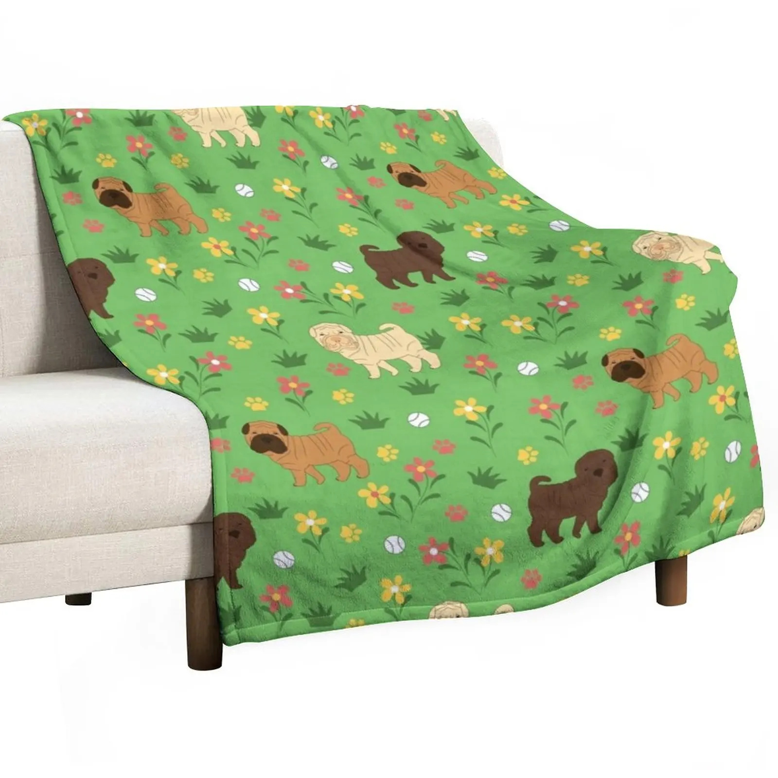 

Одеяло Shar Pei с цветами, односпальное одеяло, диван-кровать