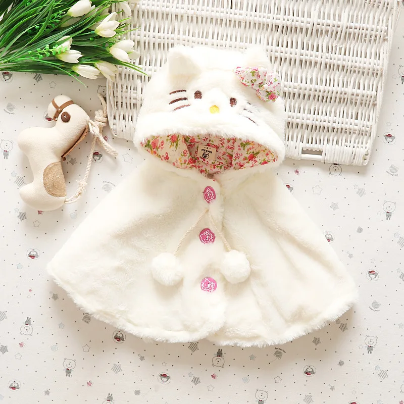

2 Colors Winter Autumn Children Capes Warm Fur Hooded Kids Shawls Fashion Velevt Infant Newborn Baby Christmas Party Wraps