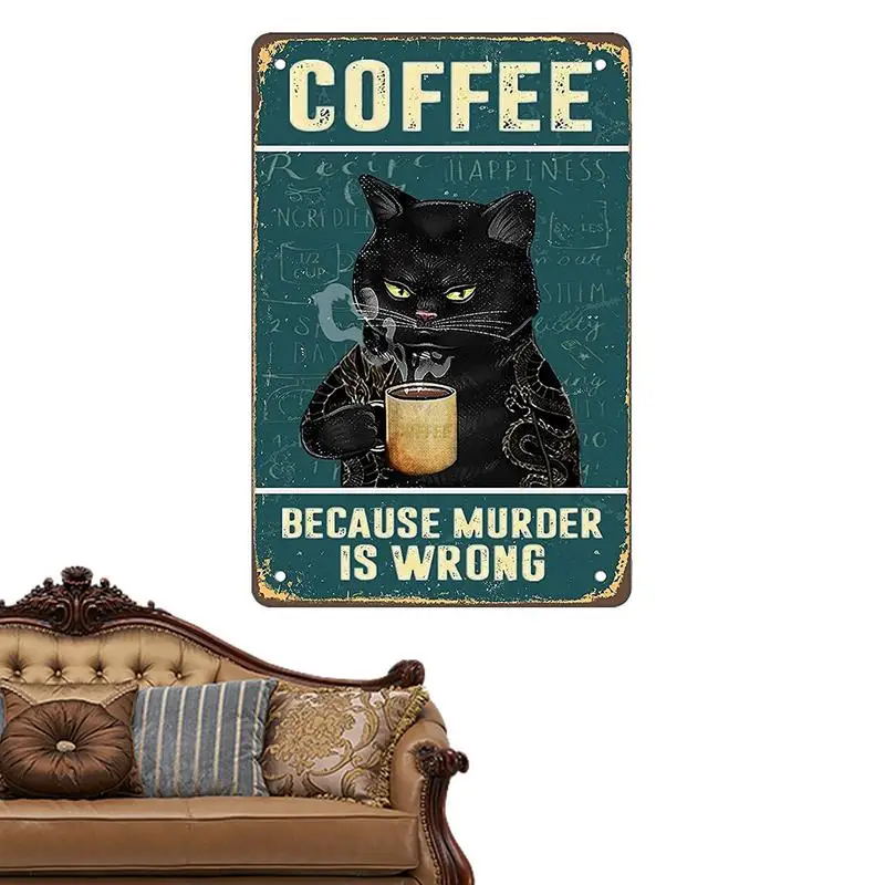 

Black Cat Tin Poster Black Cat Signs Funny Home Decoration Hang Decoration Black Cat Decor Cat Lover Gift For Friends And Family