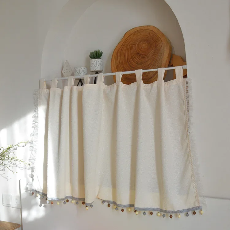 Rustic Style Half Curtains Small Curtains Coffee Short Curtains Balcony Window Partition Curtains Half Door Curtains 4