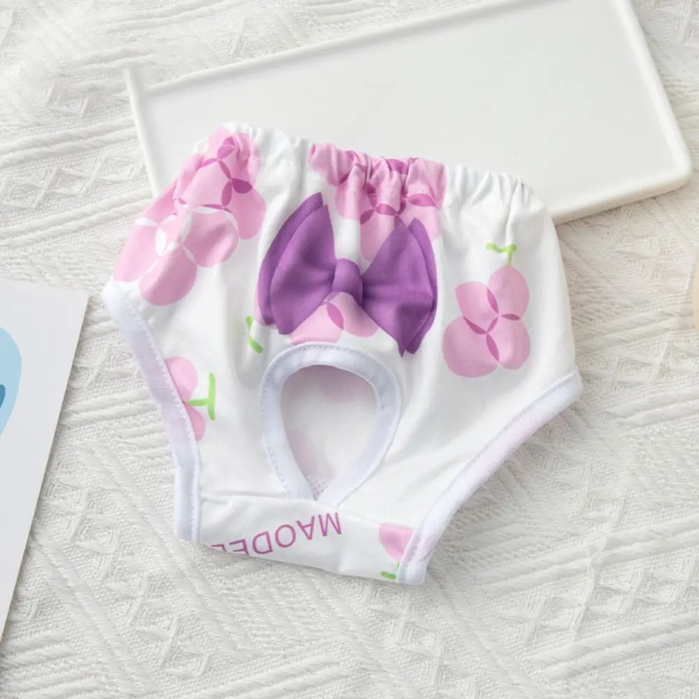 Washable Dog Physiological Pants Cartoon Print Leakproof Breathable Cute Pet Diaper Portable Supplies