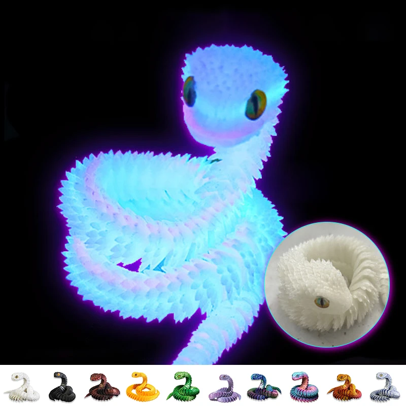 3D Printed Snake Movable Joint Simulation 3d Printed Figures NewYear Decoration 2025 Traditional Table 3d Ornament For Kids Gift 1