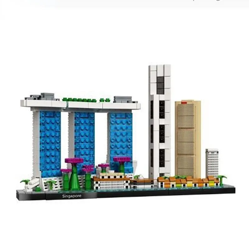 City Streetscape Architecture Singapore Dubai London Sydney Shanghai Building Blocks Kit Mattoni Modello Classico Per Giocattoli Per Bambini