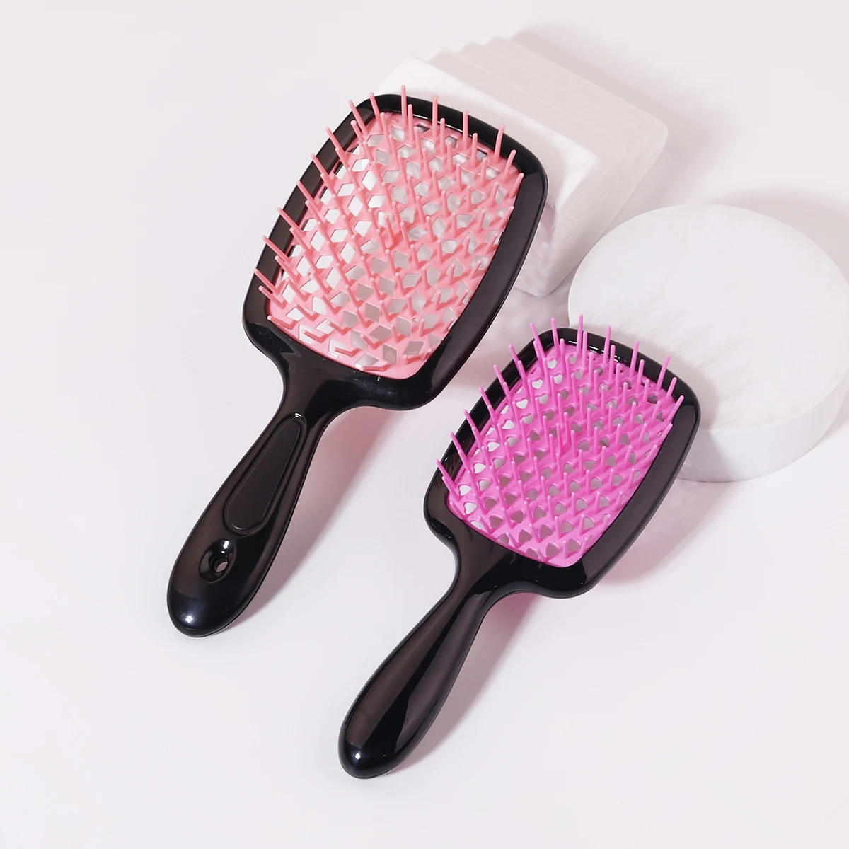 Curly Hair Brush 2pcs anti-static hollow massage wet dry for real hair wigs