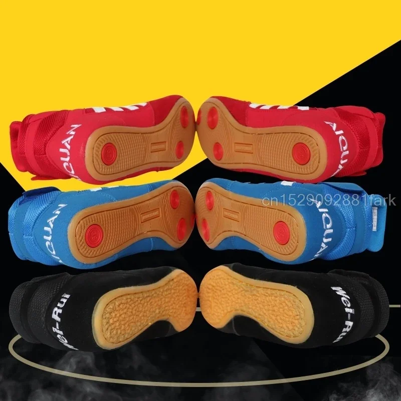 Authentic Wrestling Shoes High Boxing Shoes Cow Muscle Outsole Breathable Wrestling Sneakers For Men And Women 35-46