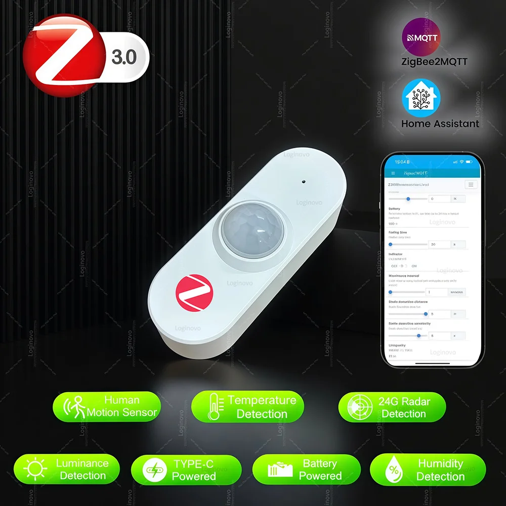 Radar Sensor Humidity 3in1/4in1 Zigbee 24G Radar Presence Sensor Motion Detetcor Luminance ...