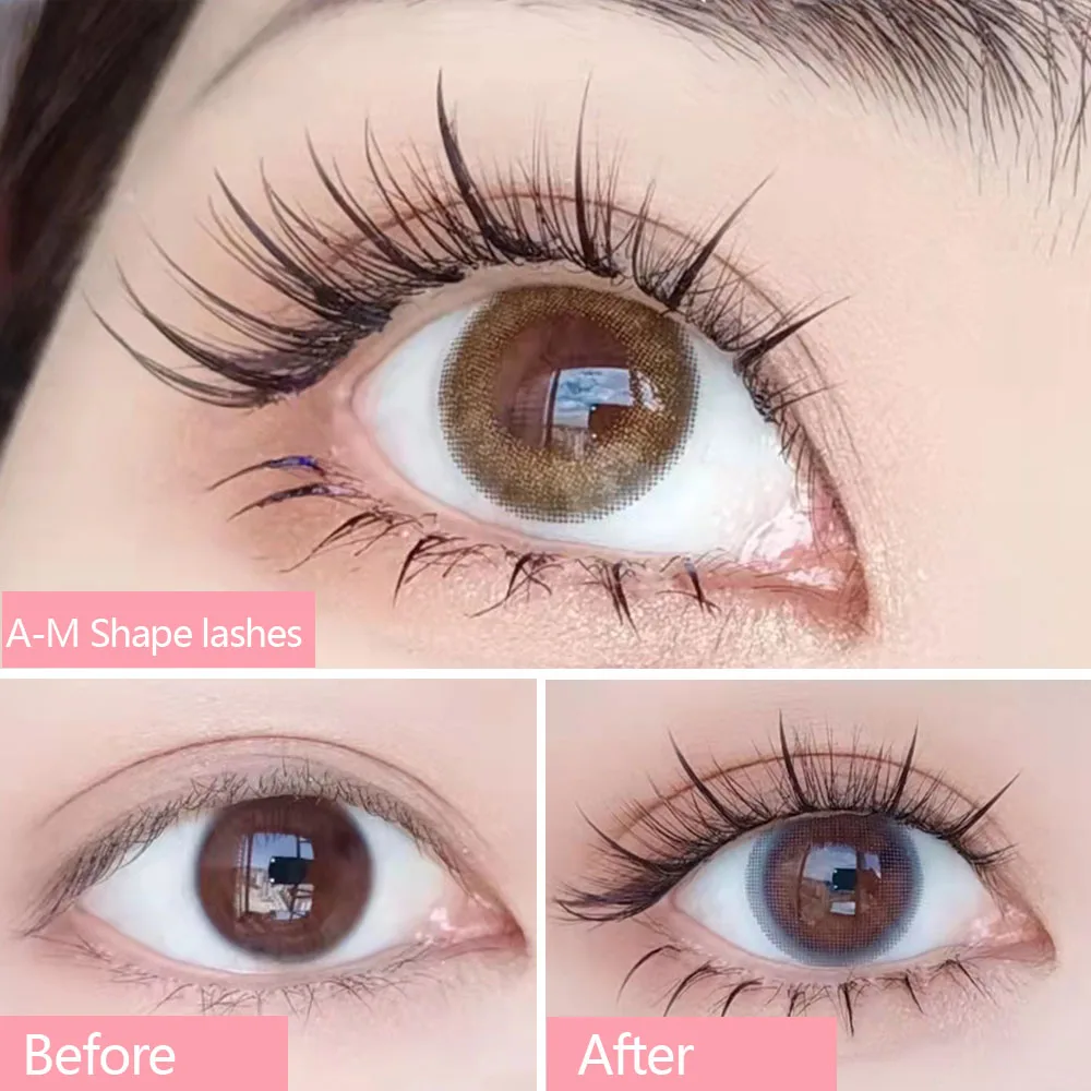 Anlinnet Fishtail + A-type Mixed Hair Five Rows Mixed Natural False Eyelashes Self-Grafting Single Cluster Eyelashes