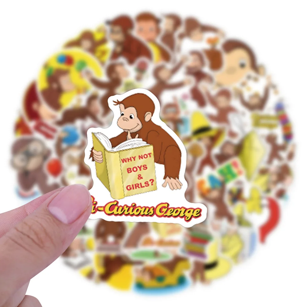 60PCS 큐리어스 조지 ?   스티커 그래피티 스티커 DIY 다이어리 휴대폰 케이스 핸드메이드 스크랩북 미적 스티커