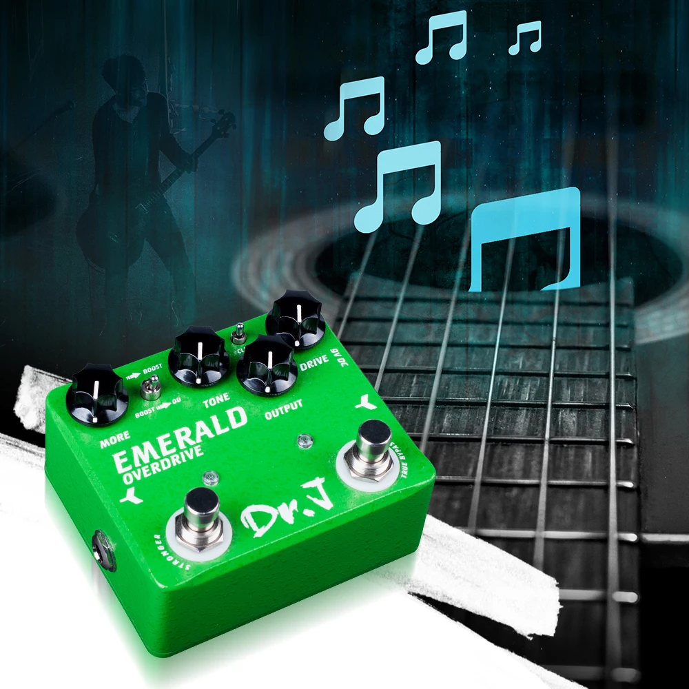 Dr. J Series D60 EMERALD Overdrive Guitar Pedal 15dB Boost Beautiful Warm Charac