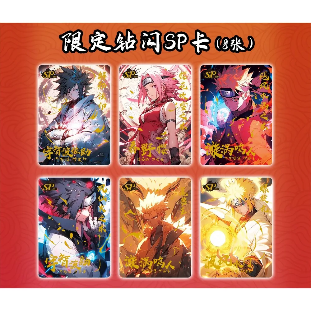 Tarjetas de colección genuinas de Naruto para niños, acción de fantasía, personaje de Anime, Uchiha Sasuke Kakashi, tarjeta Flash rara, juguetes, regalos