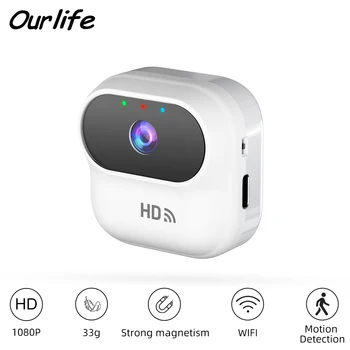 Ourlife A8 Mini telecamera HD WiFi Telecamera di sicurezza domestica intelligente Monitor Videocamere Telecamera di videosorveglianza con tracciamento del movimento