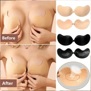 Womens Adhesive Sticky Bras Strapless Backless Push Up Reusable Silicone  Lace Bra Breast Lifting Front Clip Nipple Cover - AliExpress