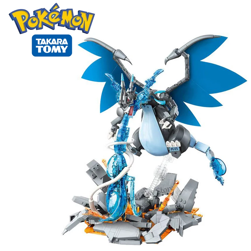 Pokemon Cartoon Super Charizard X Brick Pokemon Pikachu Elf Ball Blocks Set Classic Anime Movie Model Giocattoli Per Bambini