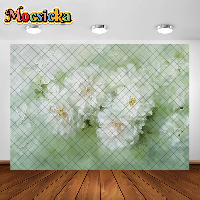 Mocsicka Photography Background Abstract Hand-painted Flower Decoration Backdrop Adult Women Pregnant Portrait photo