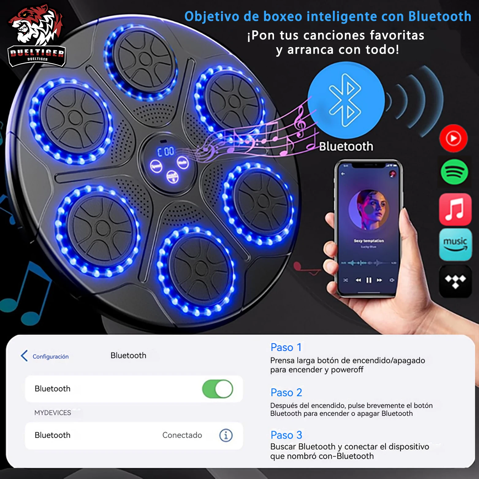 New Music Boxing Machine Smart Bluetooth Wall Mounted Music Boxing Trainer Gym Home Electronic Boxing Target Punching Equipment 5