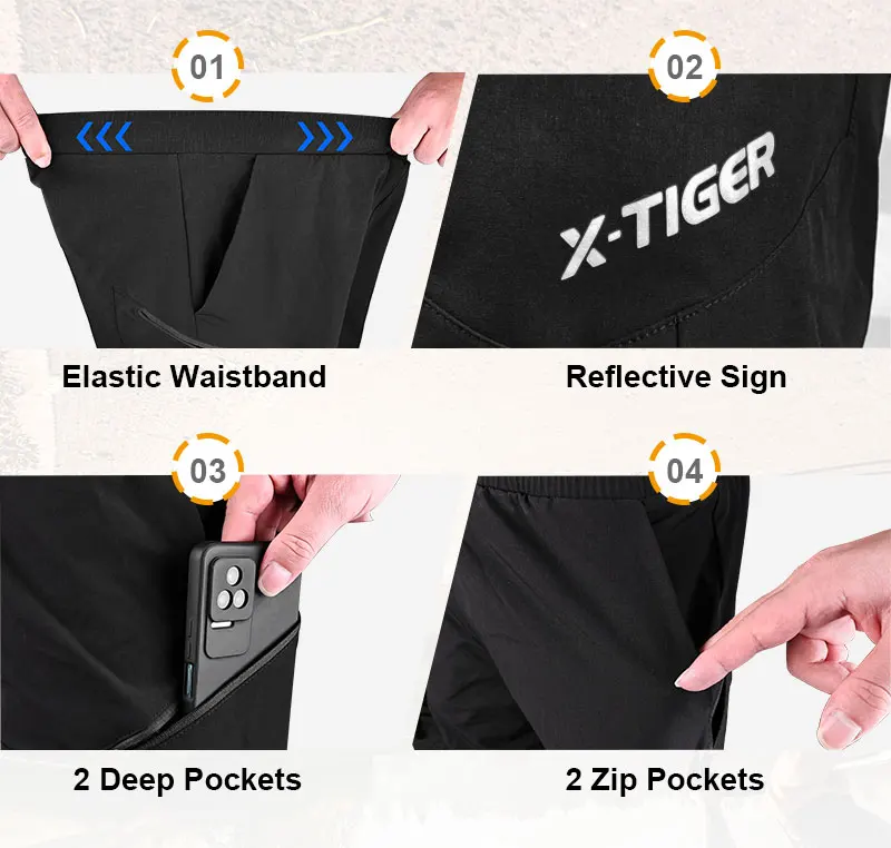 X-TIGER Herren-Radhose, atmungsaktive Silikonpolster, stoßfeste MTB-Fahrradhose, Off-Road-Motorrad-Rennbekleidung – Detail 7
