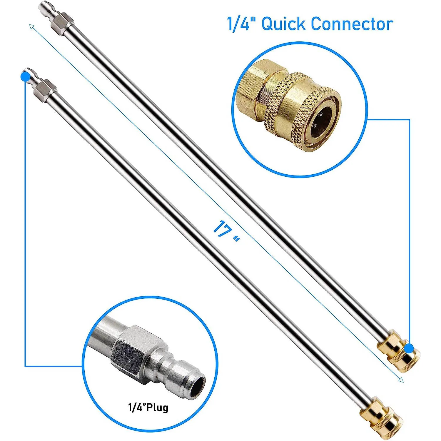 압력 와셔 표면 바닥 클리너 스테인레스 스틸 4 휠, Karcher 1/4 인치 퀵 커넥터 노즐 팁, 4000PSI, 20 인치
