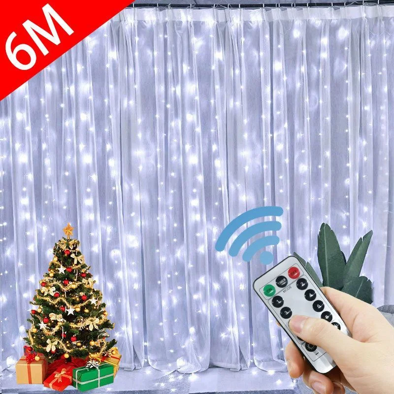 

3/4/6M LED Curtain String Lights Christmas Fairy Lights Decoration Remote Control USB Wedding Garland for Bedroom Party Home