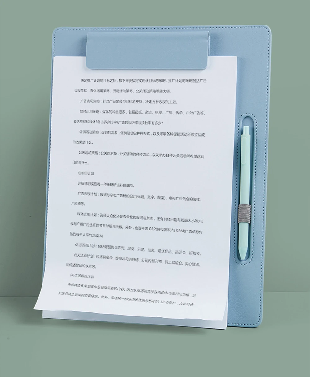 Business Office Custom Logo Clipboard A4 Paper File Pen Slot Engrave Name Teacher Doctor Wholesale Leather Luxury Writting Board