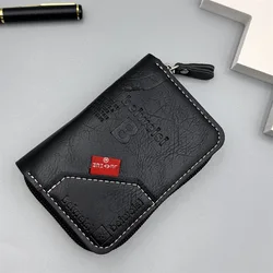 Premium PU Leather Card Holder Wallet with Coin Pouch and Organizer (Black)