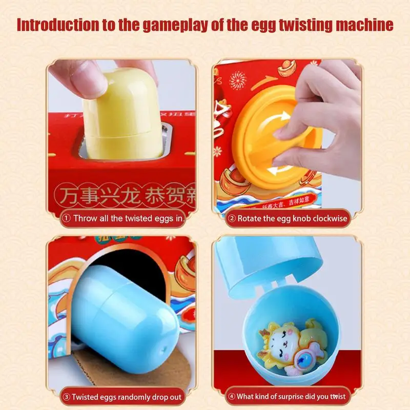 Vending Machine Toys Chinese New Year Children Mini Claw Machine Toys Lucky Egg Twisting Machine Toy Gift for Boys Girls 4