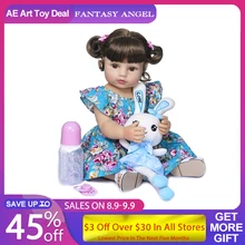 

Reborn Baby Doll 48cm Full Silicone Body Can Bath Girl Brown Eyes Giraffe Christmas Gift For Girls Baby Reborn Silicone Kids Toy