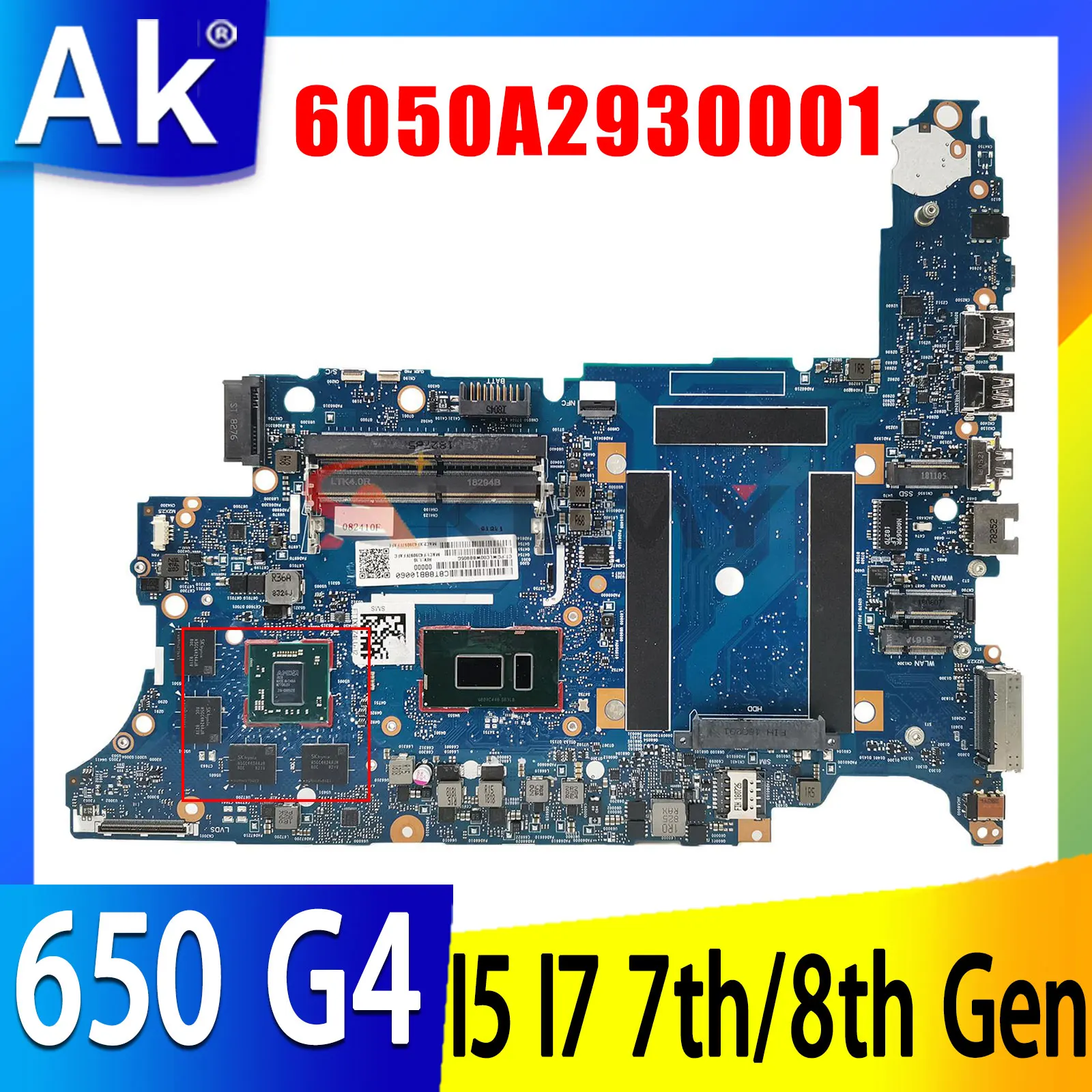 

For HP ProBook 650 G4 Laptop Motherboard 6050A2930001-MB-A01 L24851-601 L27307-601 L24847-601 L24848-601 L24853-601 Full Tested