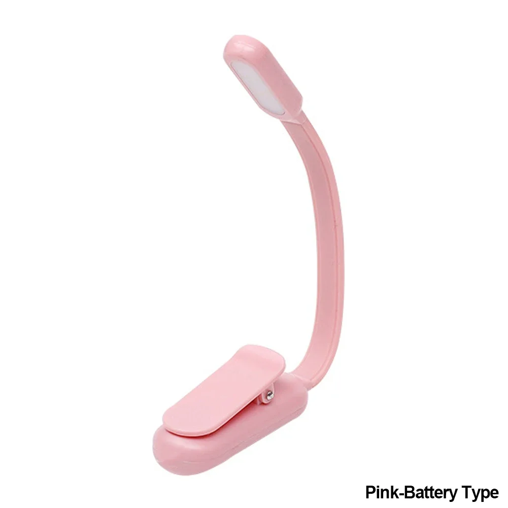 Compact LED Clip-On Reading Lamp with Adjustable Brightness and USB Rechargeable Battery