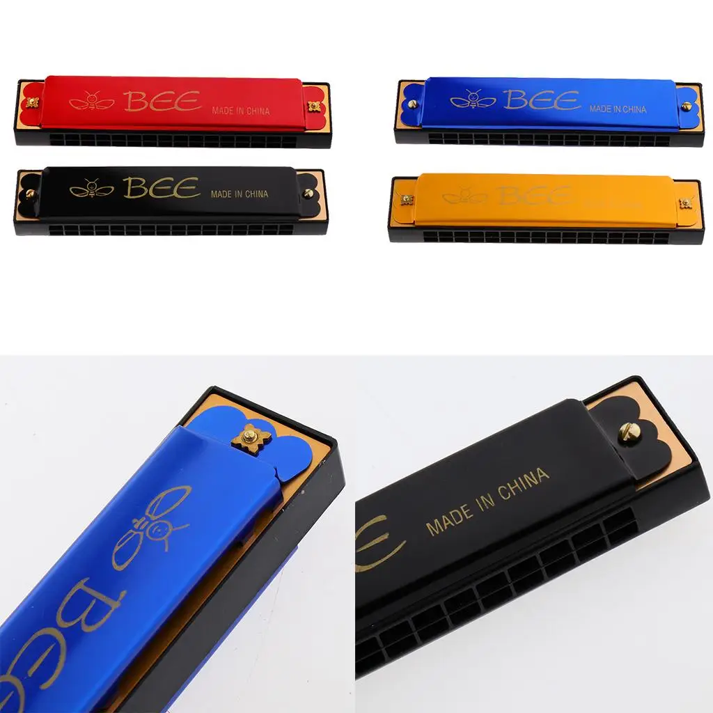 16 Holes Key of C Tremolo Harmonica Mouth Organ Colorful for Children Early Education Toy