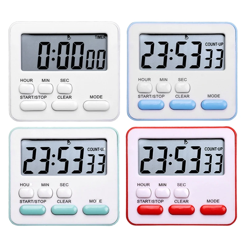 

Digital Kitchen Timer with Large Display, Magnetic Backing, Count-Up and Count Down Timers for Cooking, 24 Hours